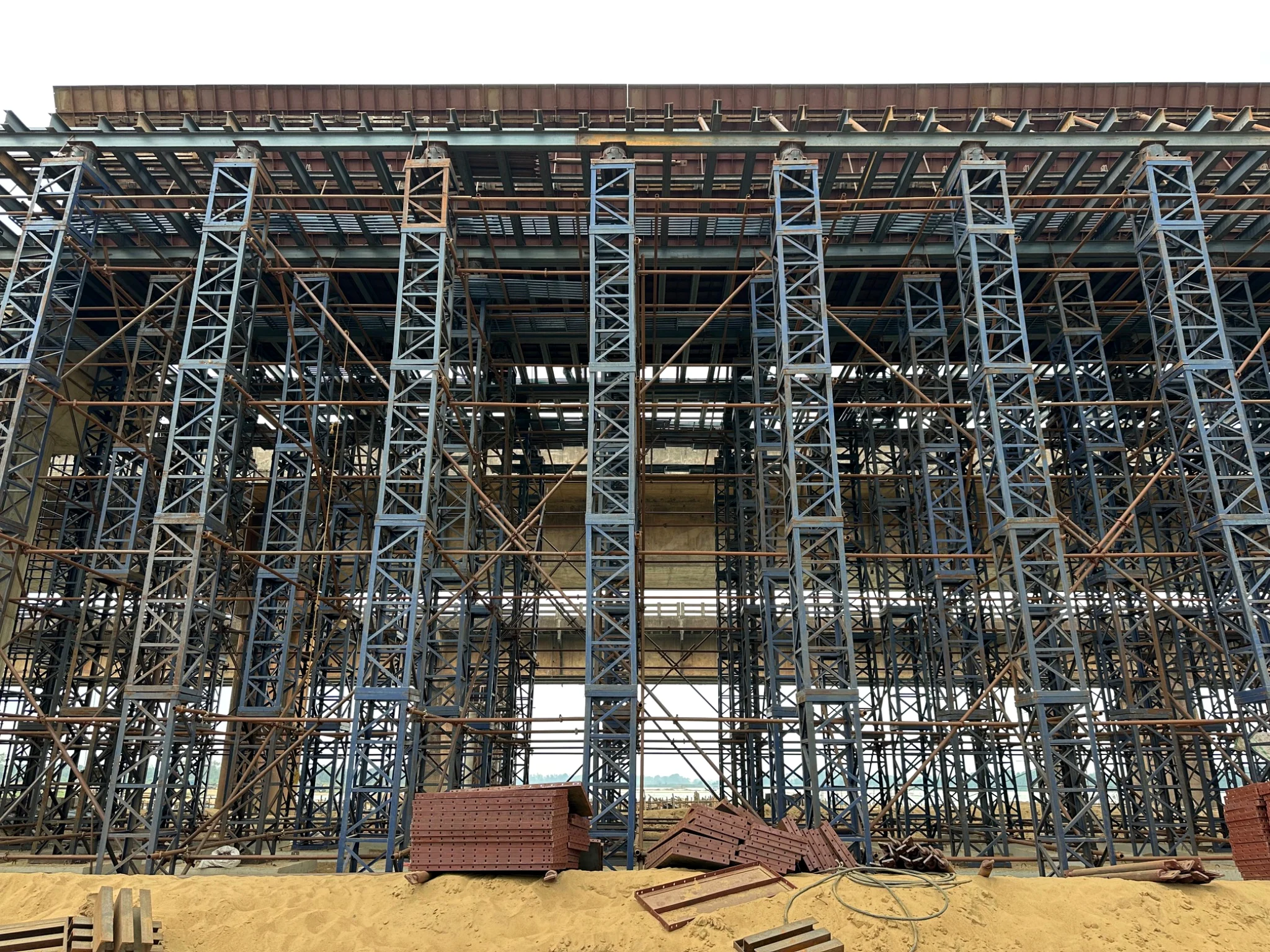 Scaffolding and shuttering structure at project site